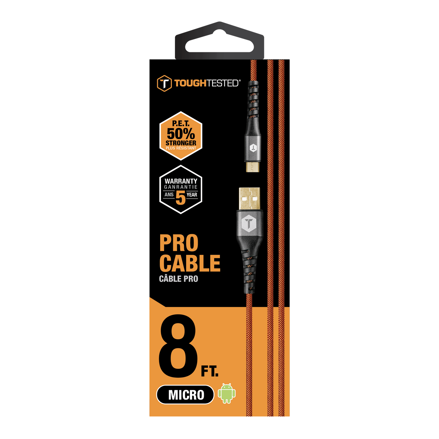 ToughTested PET Pro 8 ft Micro USB Cable