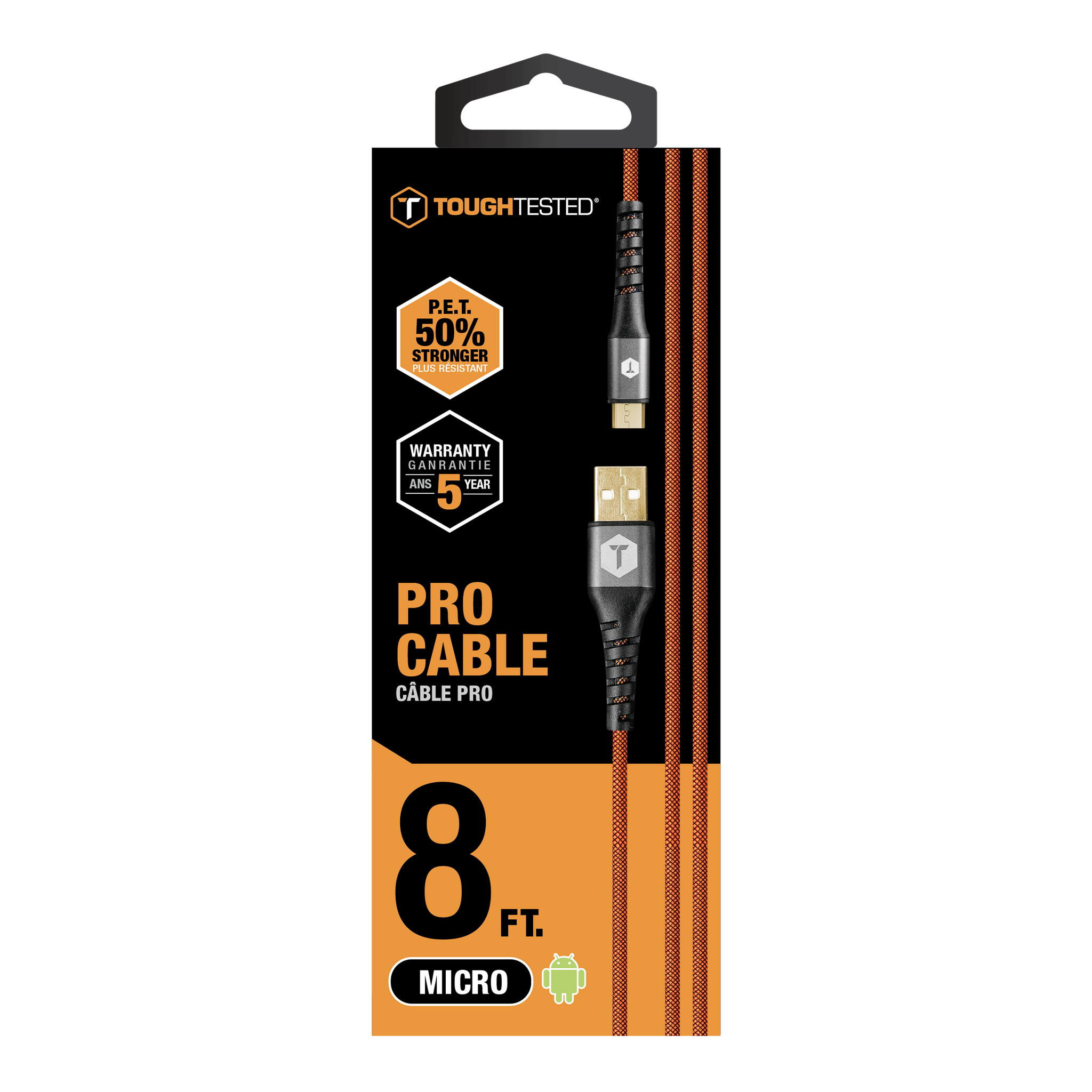 ToughTested PET Pro 8 ft Micro USB Cable