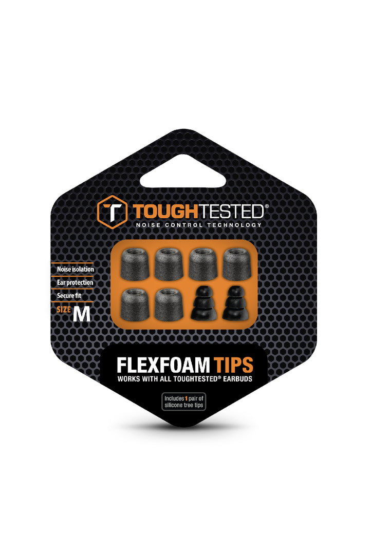 Flexfoam(TM) Noise Isolating Ear Tips for ToughTested earbuds