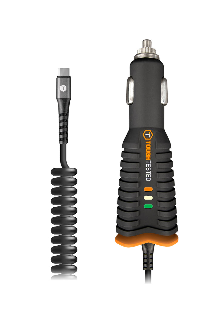 Pro+ Rapid Car Charger with Heavy Gauge Cord with USB-C Connector