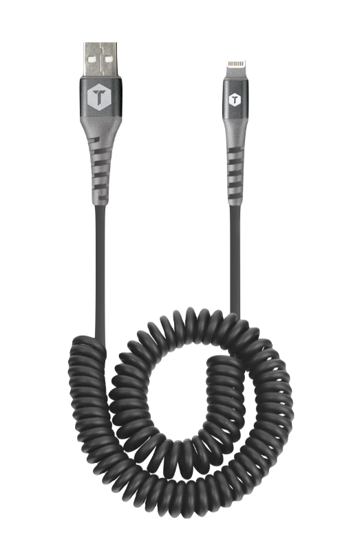 10 Ft. Coiled 2 Amp USB Cable with Lightning Connector