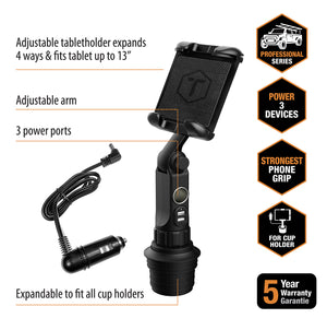 BOOM "POWER TOWER" Heavy Duty Cup Holder Tablet Mount