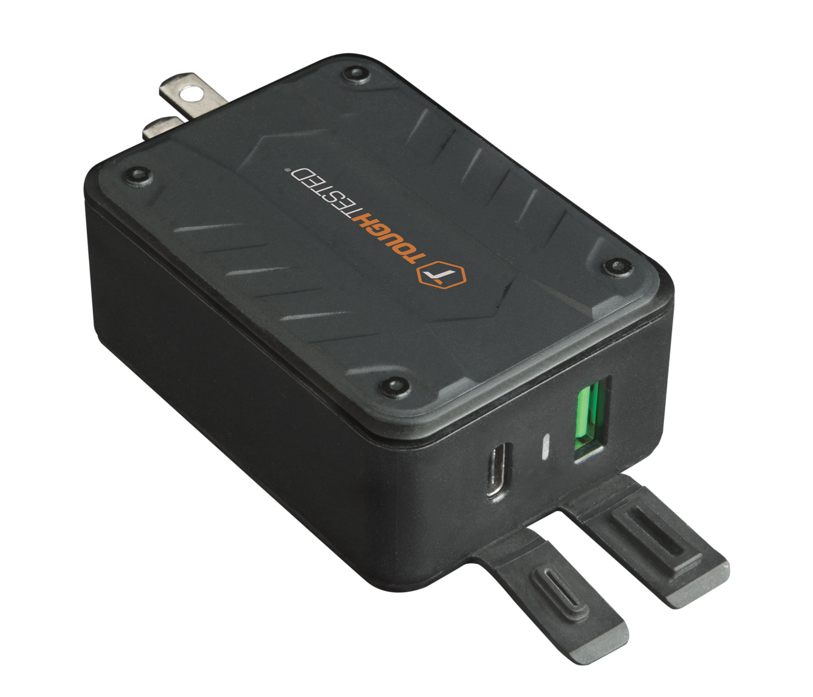 ToughTested Powershare Pro 33W Dual High Speed USB C/A Wall Charger with Port Dust Covers