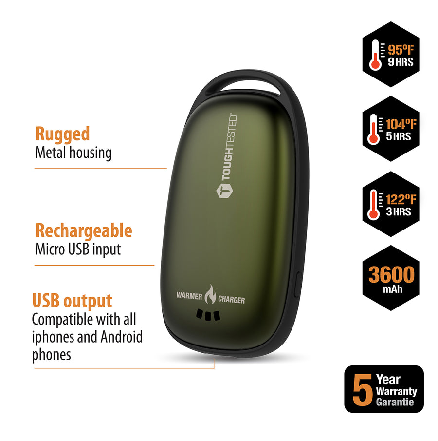 TOUGHTESTED HAND WARMER & PHONE CHARGER