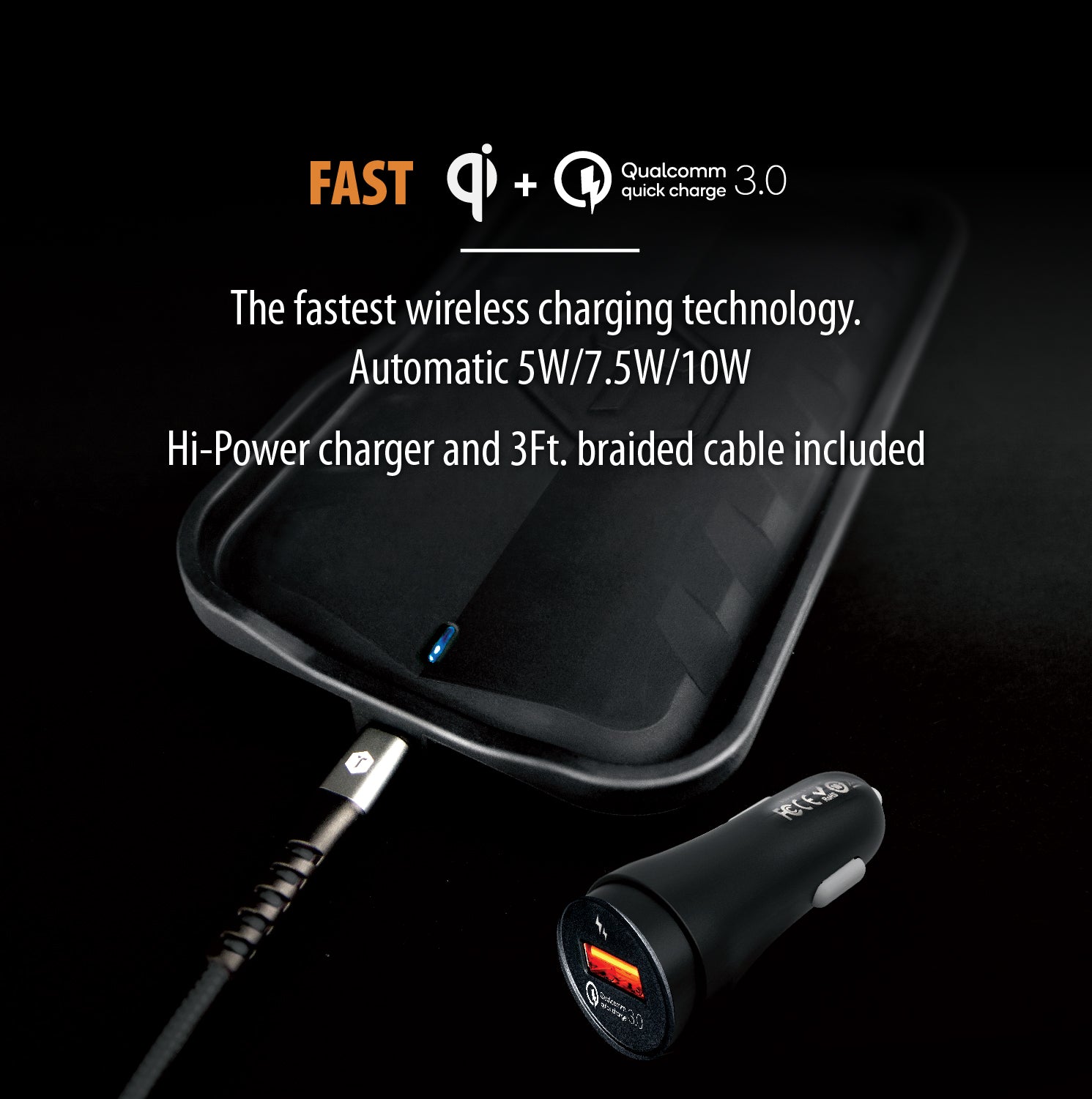 ToughTested 10 Watt Fast Wireless Charging Pad with Qualcomm Quick Charge 2.0